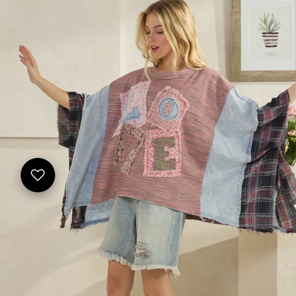 Oli & Hali Tops - New Oli & Hali Colorful Patchwork Love Poncho